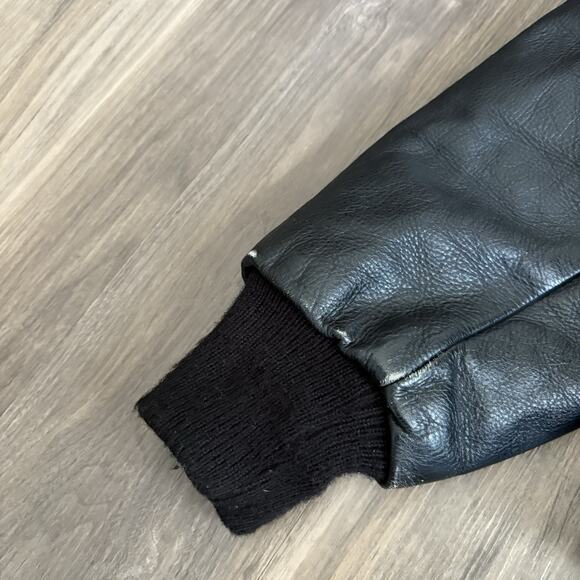 Vintage Fort Dodge Swimmers Chain Stitched Jacket Size M/L 1970s Leather Wool - Picture 4 of 10